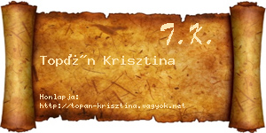 Topán Krisztina névjegykártya